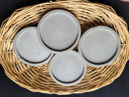 set of 4 small, concrete coasters