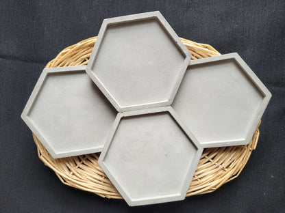 set of 4 large, concrete coasters