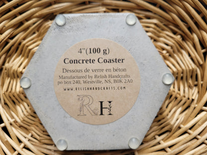 set of 4 large, concrete coasters