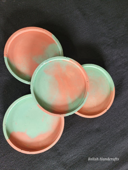 set of 4 concrete coasters