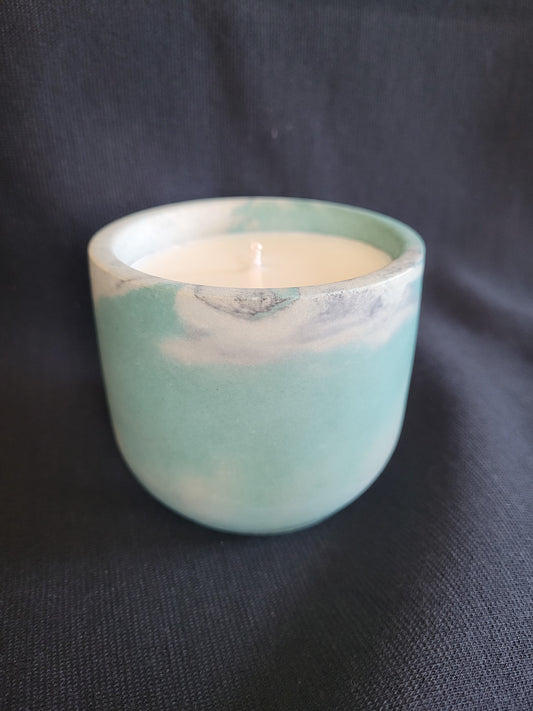 Refillable Concrete Soy Candle – Reusable Handmade Concrete Vessel with Scented Soy Wax Insert