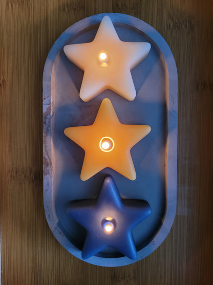 Twinkle Star Pillar Candles, 3-pack