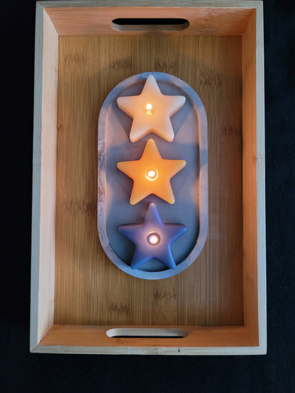 Twinkle Star Pillar Candles, 3-pack