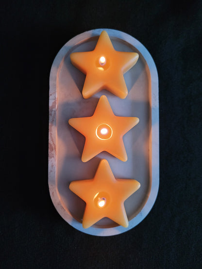 Twinkle Star Pillar Candles, 3-pack