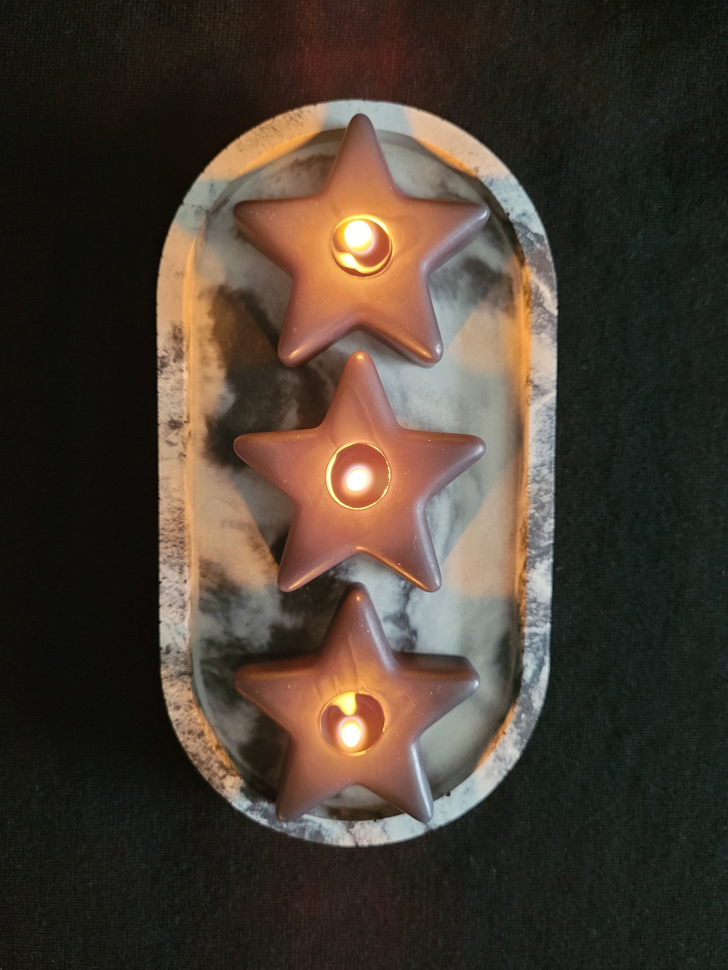 Twinkle Star Pillar Candles, 3-pack