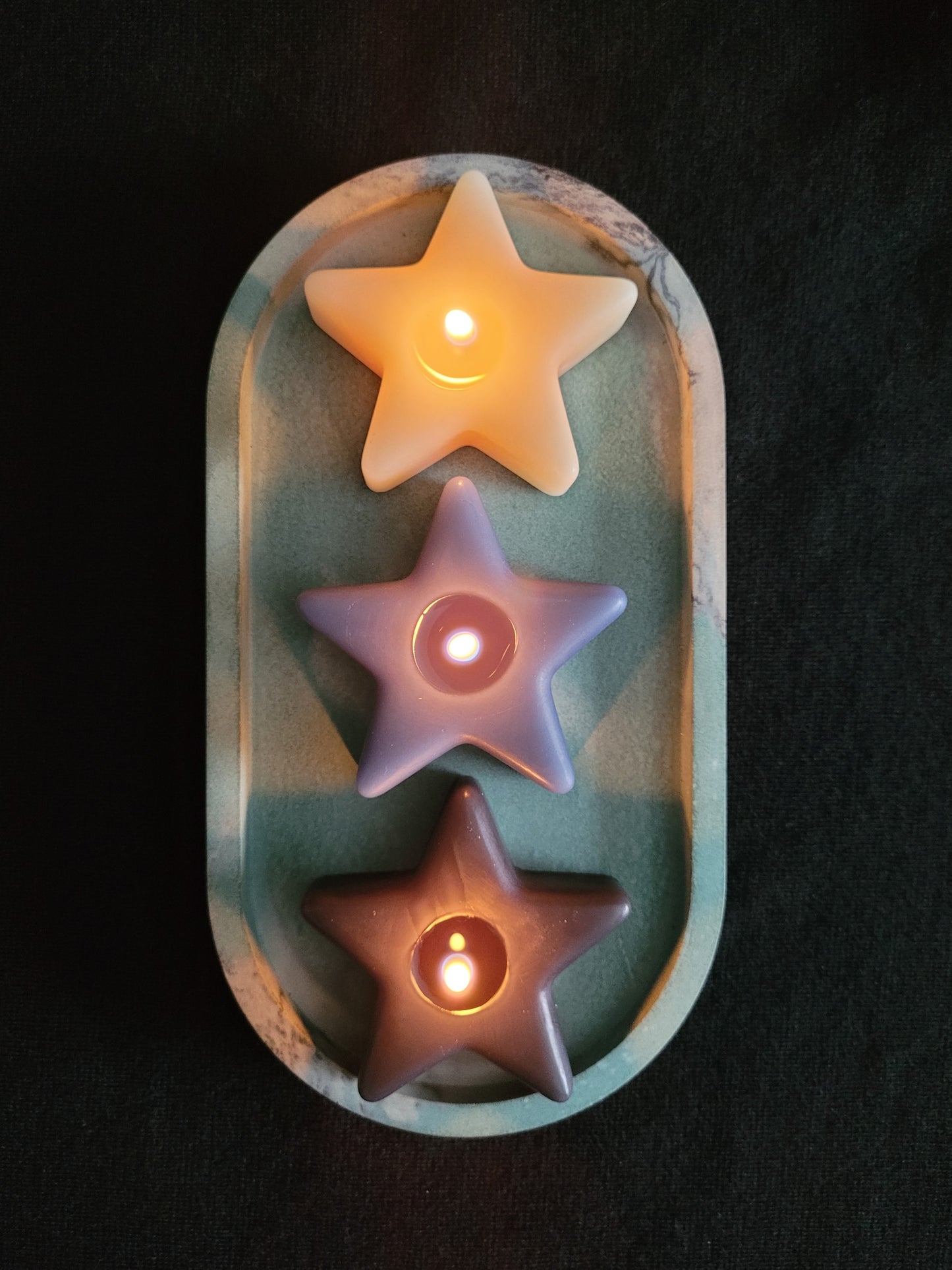 Twinkle Star Pillar Candles, 3-pack