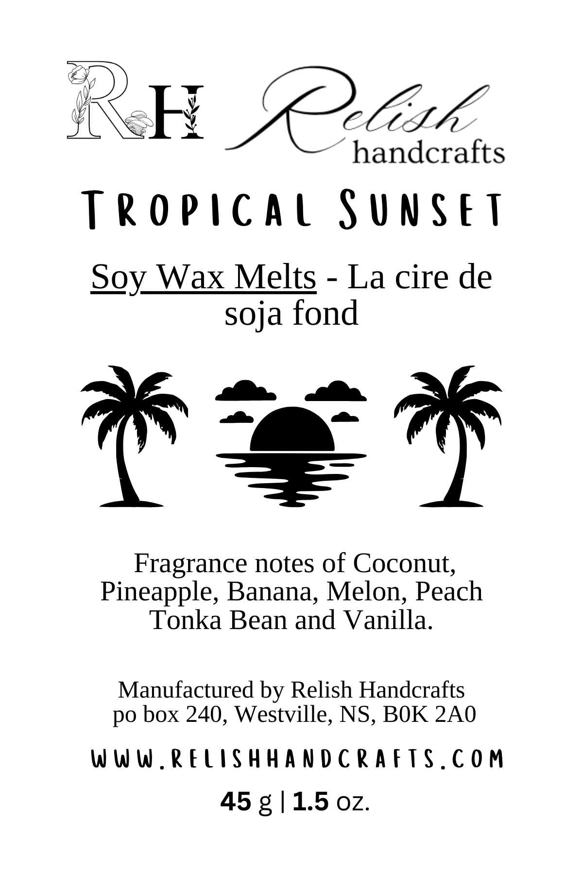 Soy Wax Melts | Strongly Scented Wax Melts | Phthalate-Free Fragrance | Relish Handcrafts