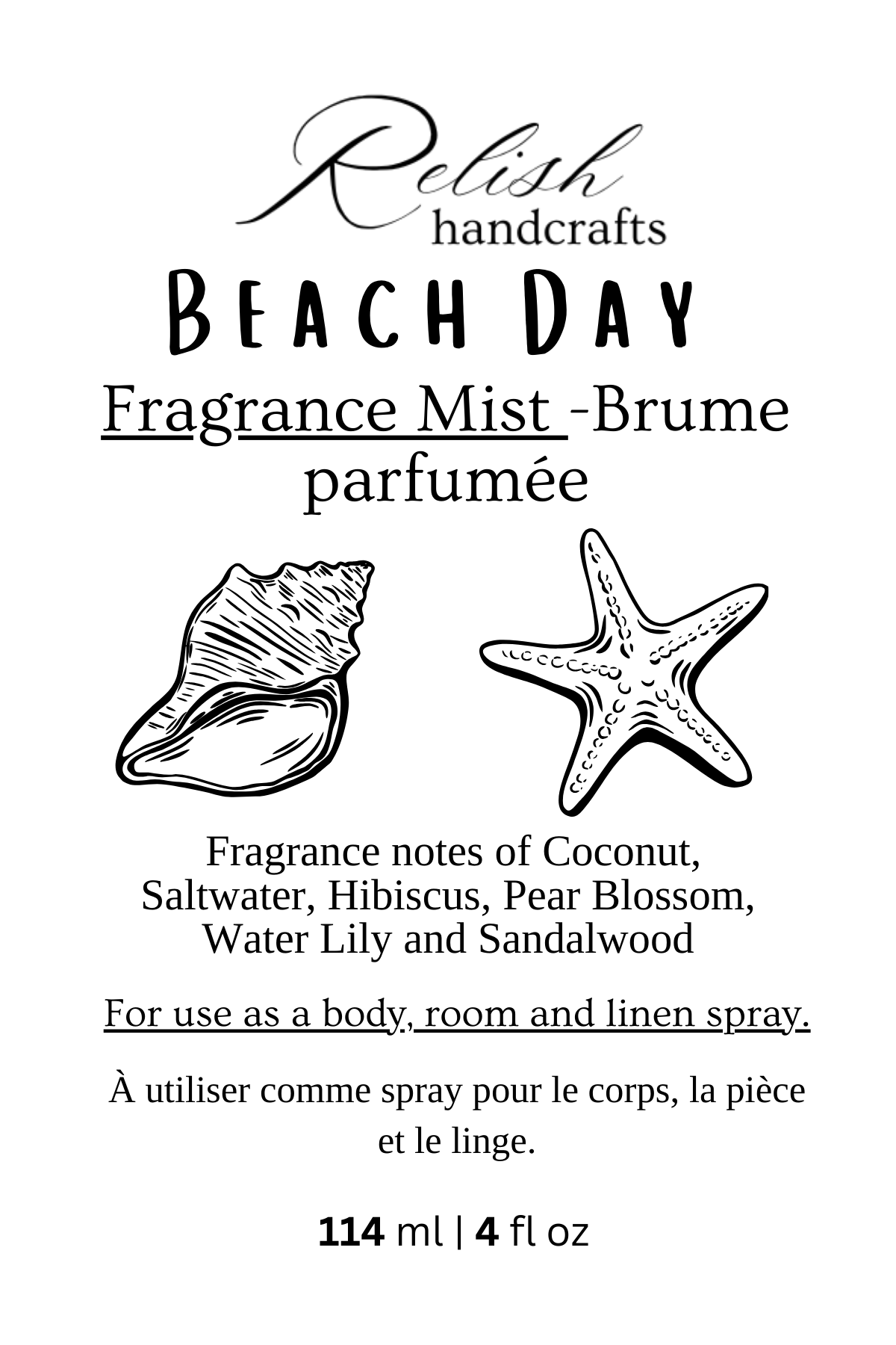 Fragrance Mist Spray | Body, Linen & Room Spray | Phthalate-Free Fragrance | Relish Handcrafts
