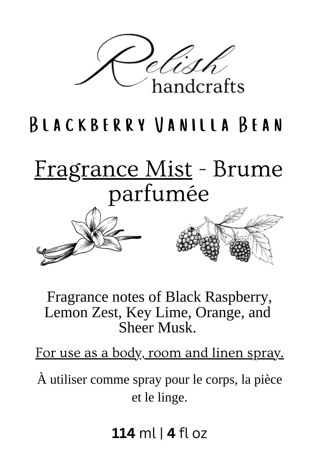 Fragrance Mist Spray | Body, Linen & Room Spray | Phthalate-Free Fragrance | Relish Handcrafts