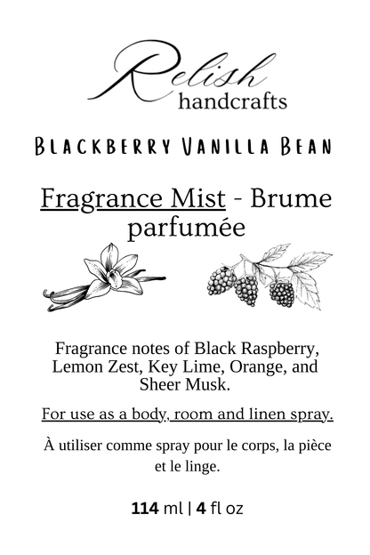 Fragrance Mist Spray | Body, Linen & Room Spray | Phthalate-Free Fragrance | Relish Handcrafts