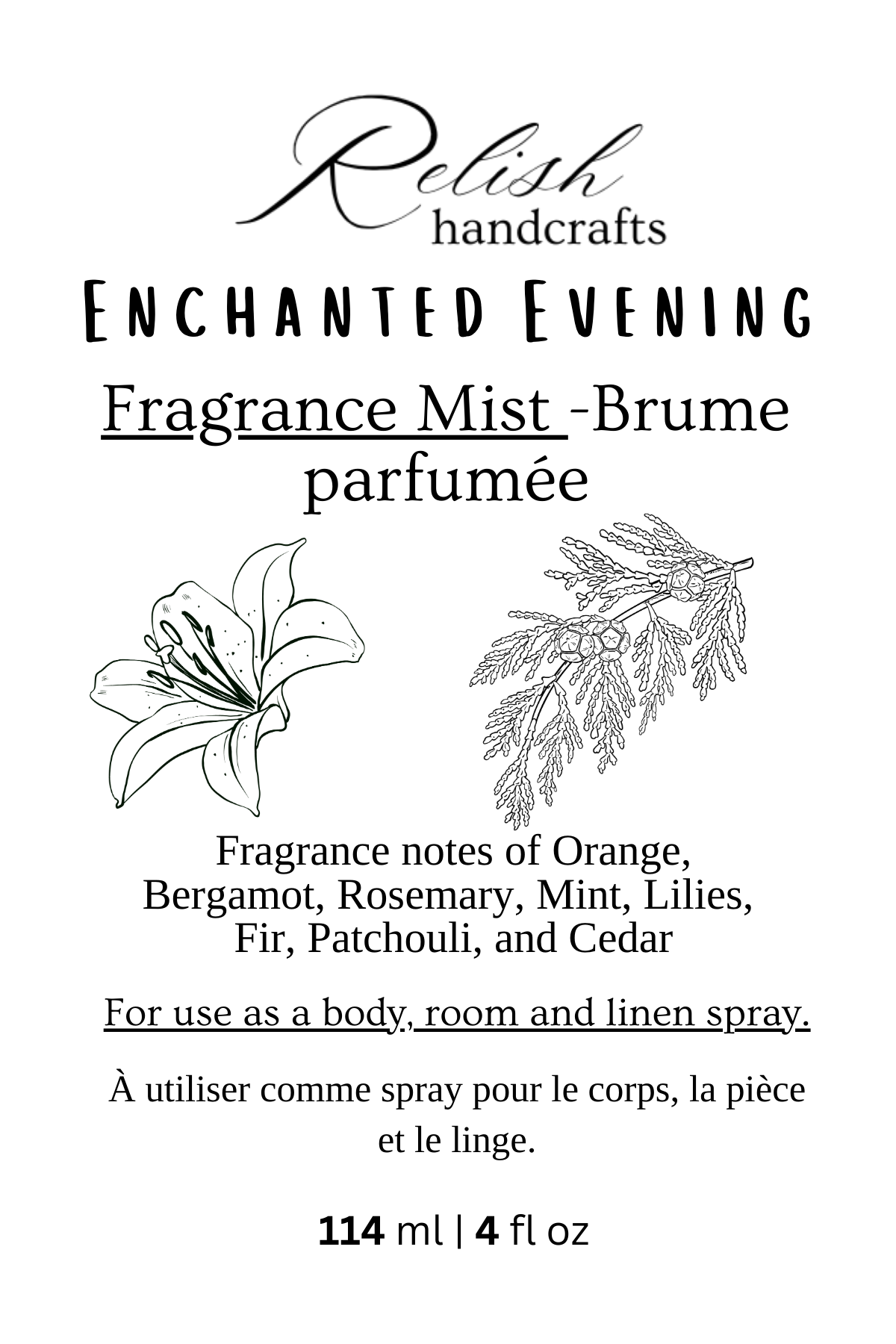 Fragrance Mist Spray | Body, Linen & Room Spray | Phthalate-Free Fragrance | Relish Handcrafts