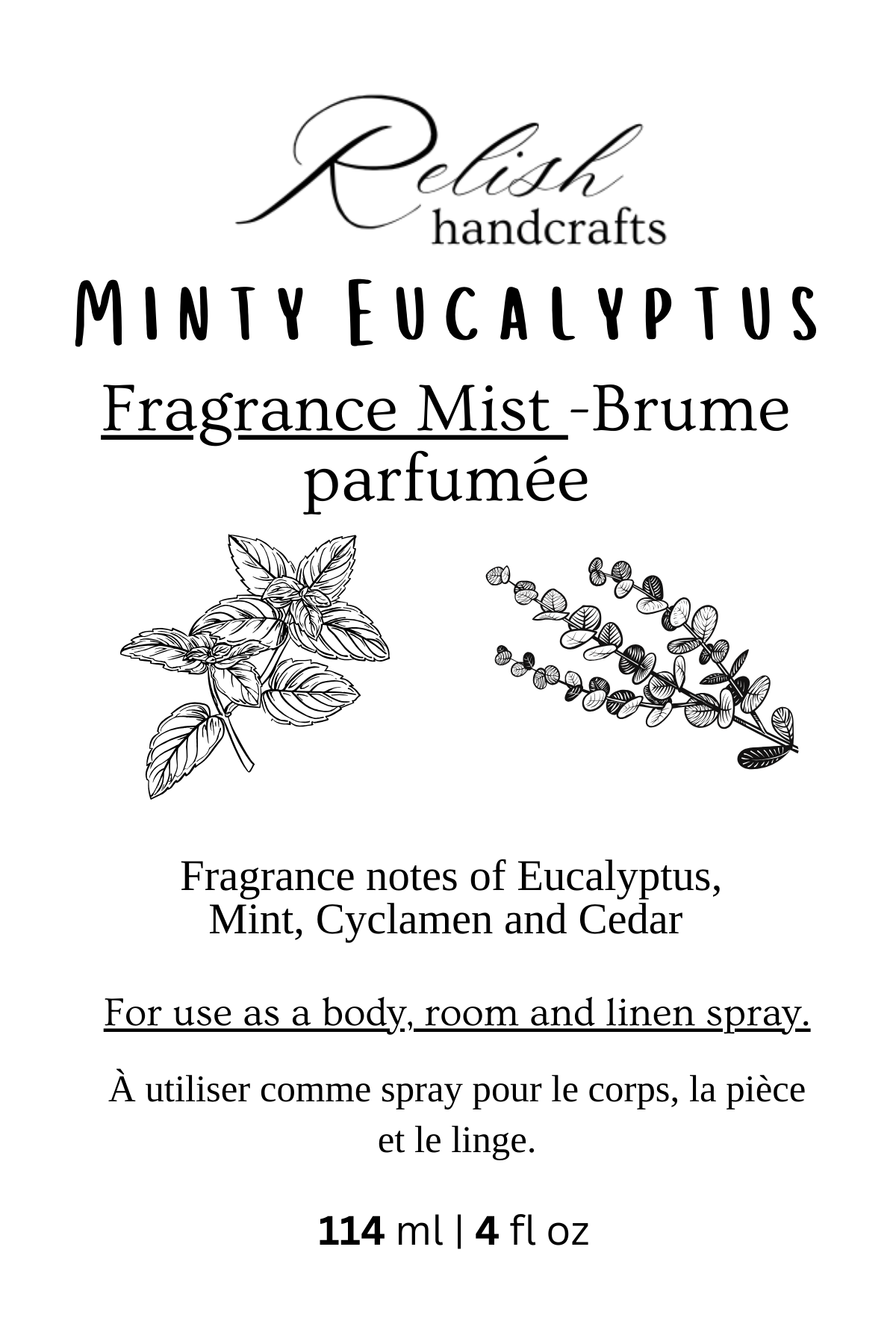 Fragrance Mist Spray | Body, Linen & Room Spray | Phthalate-Free Fragrance | Relish Handcrafts