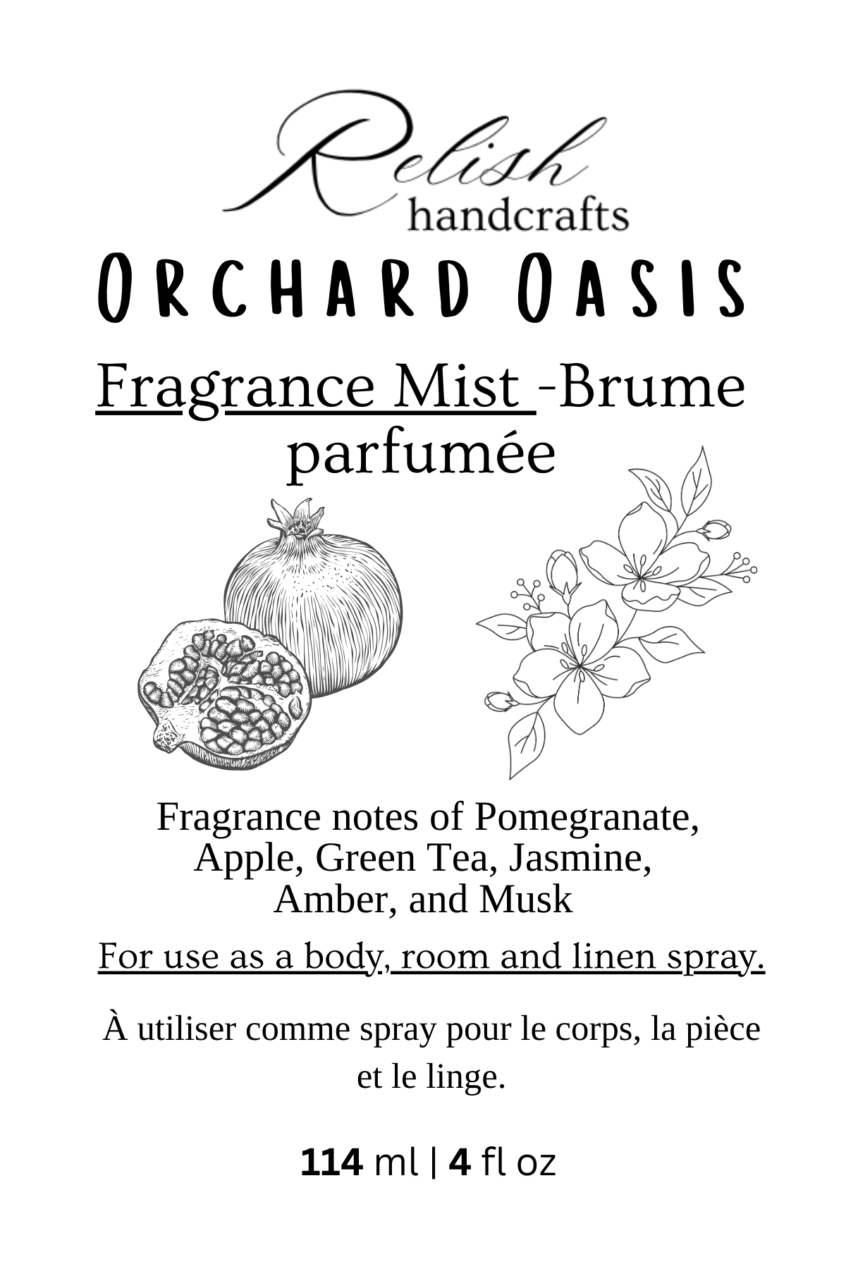 Fragrance Mist Spray | Body, Linen & Room Spray | Phthalate-Free Fragrance | Relish Handcrafts