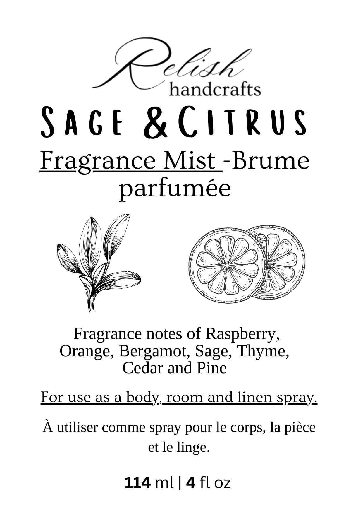 Fragrance Mist Spray | Body, Linen & Room Spray | Phthalate-Free Fragrance | Relish Handcrafts
