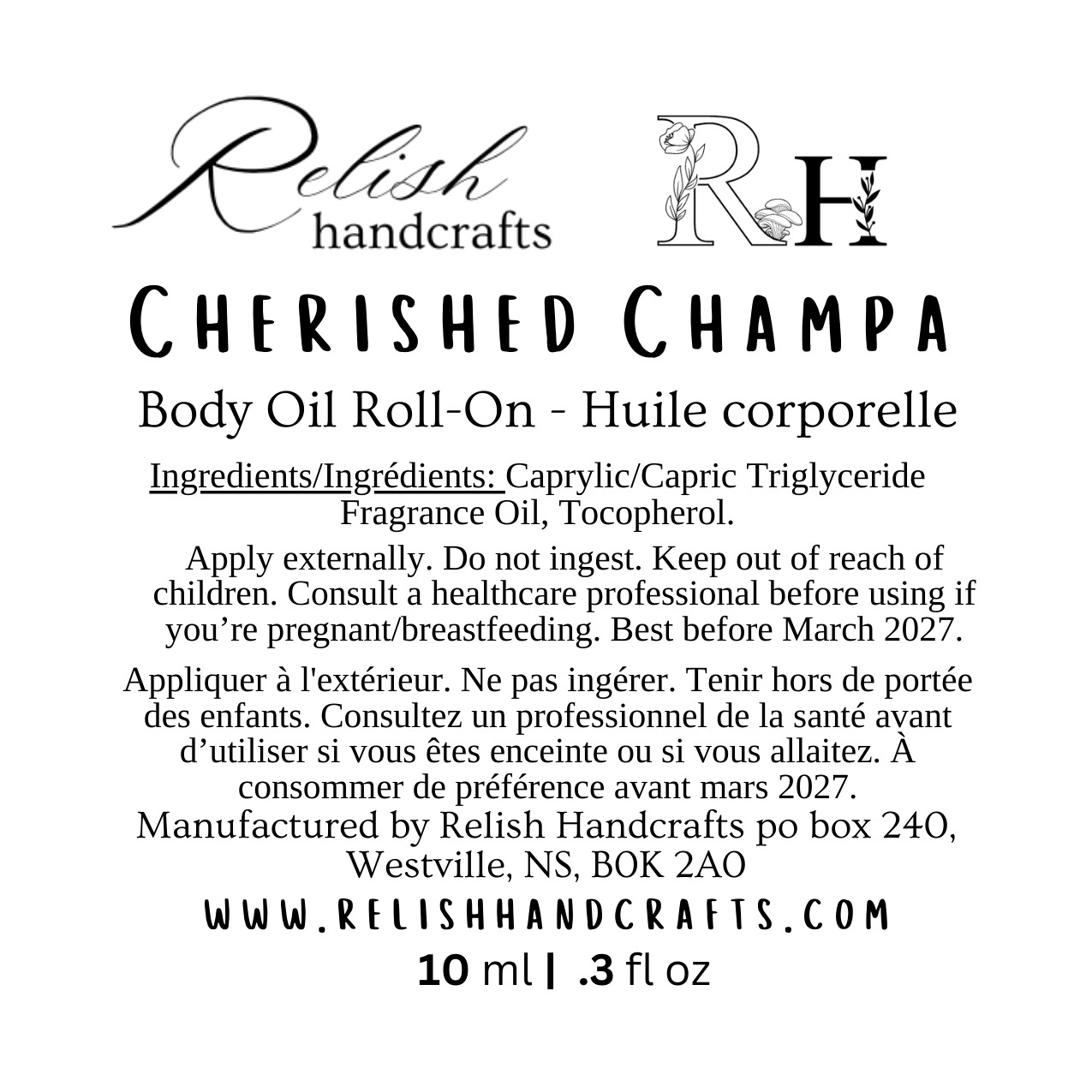 Perfume Oil Roll-On | Fragranced Body Oil | Phthalate-Free Fragrance | Relish Handcrafts