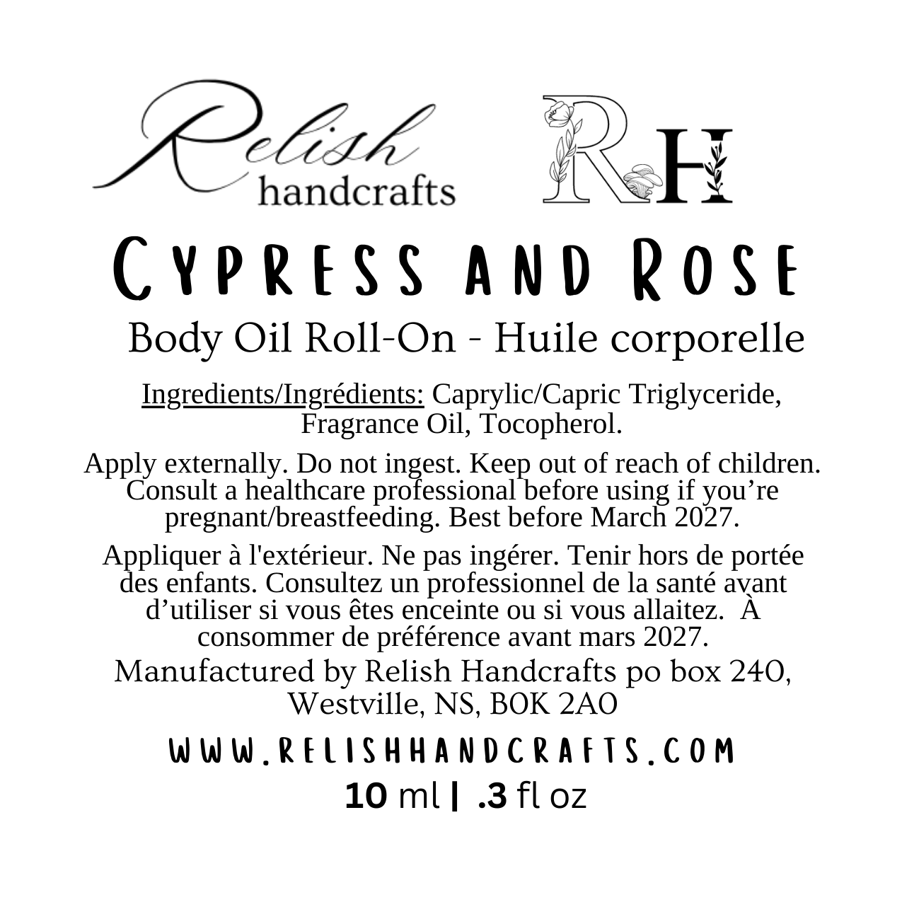 Perfume Oil Roll-On | Fragranced Body Oil | Phthalate-Free Fragrance | Relish Handcrafts