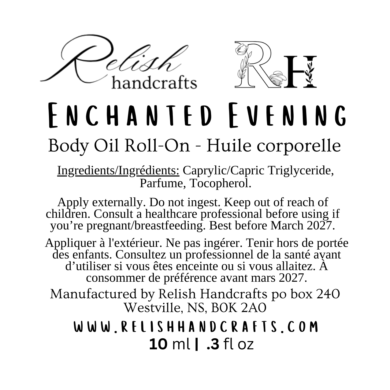 Perfume Oil Roll-On | Fragranced Body Oil | Phthalate-Free Fragrance | Relish Handcrafts