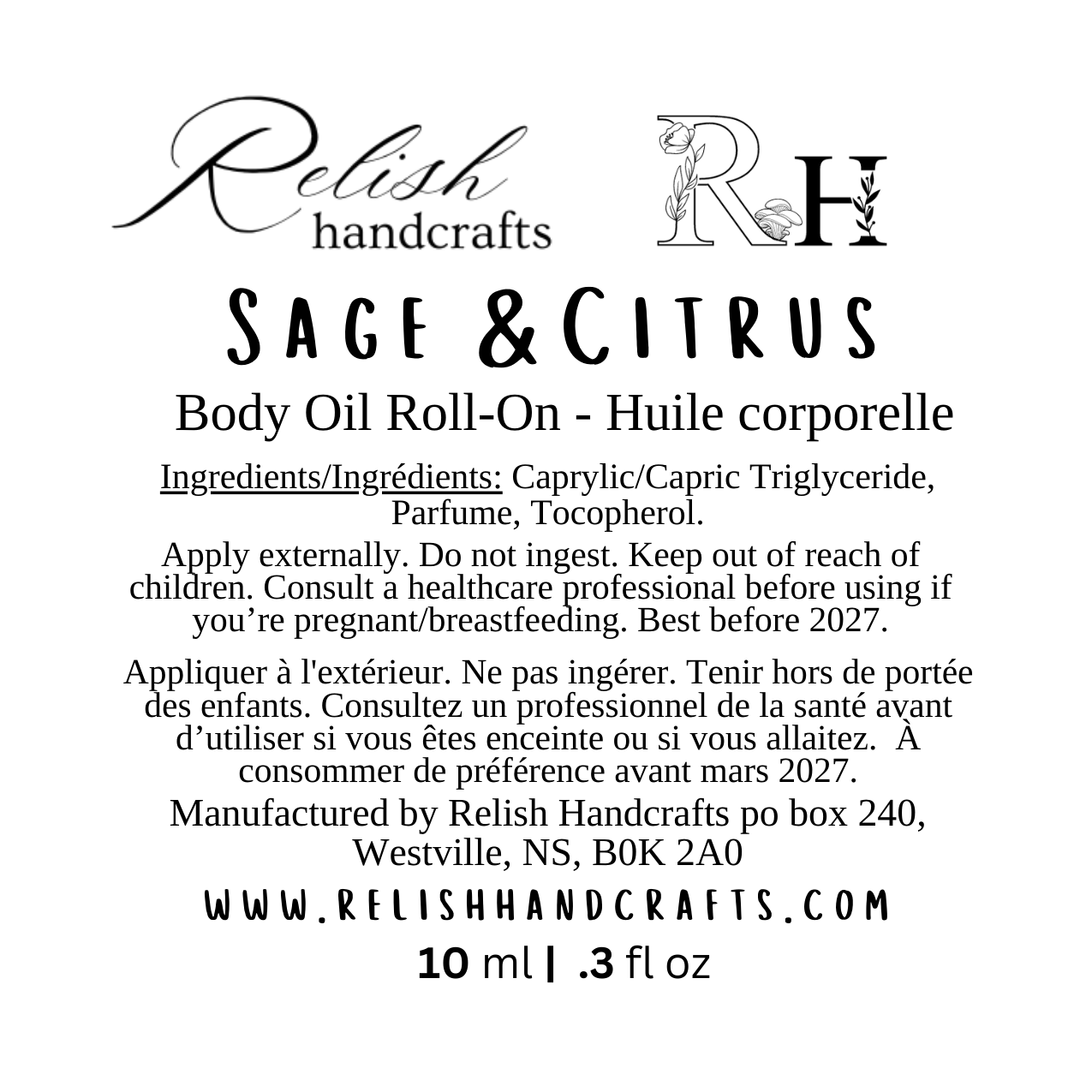 Perfume Oil Roll-On | Fragranced Body Oil | Phthalate-Free Fragrance | Relish Handcrafts